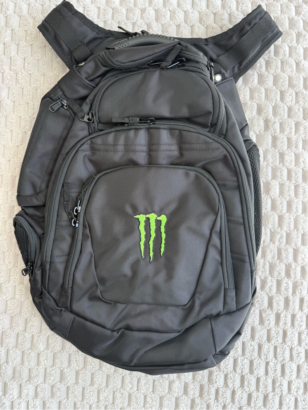 Monster Energy Black Sling Backpack with Green Logo